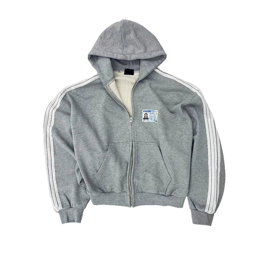 Campus Stripe Zip-Up Hoodie