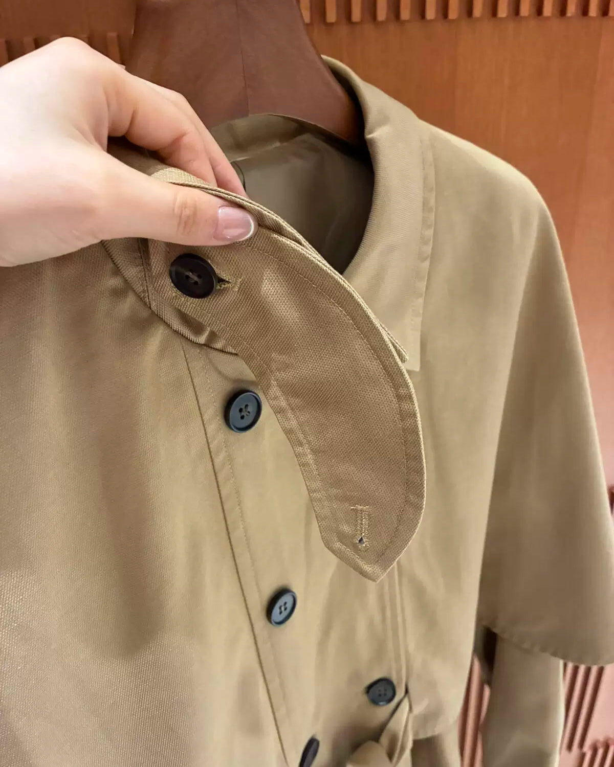 Elle | Cape Layer Belted Short Trench Jacket