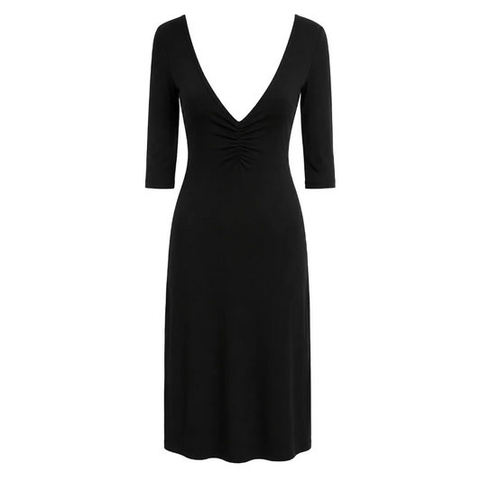Celeste Deep V Open Back Midi Dress