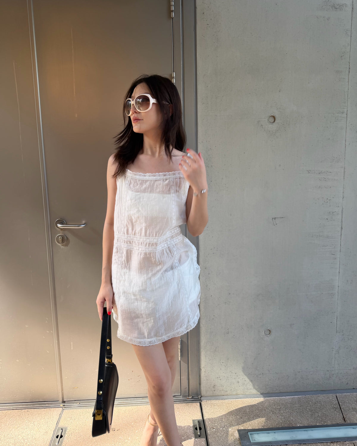 Celeste Sheer Lace Mini Dress