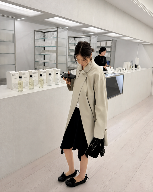 Classic Double-Breasted Midi Trench Coat