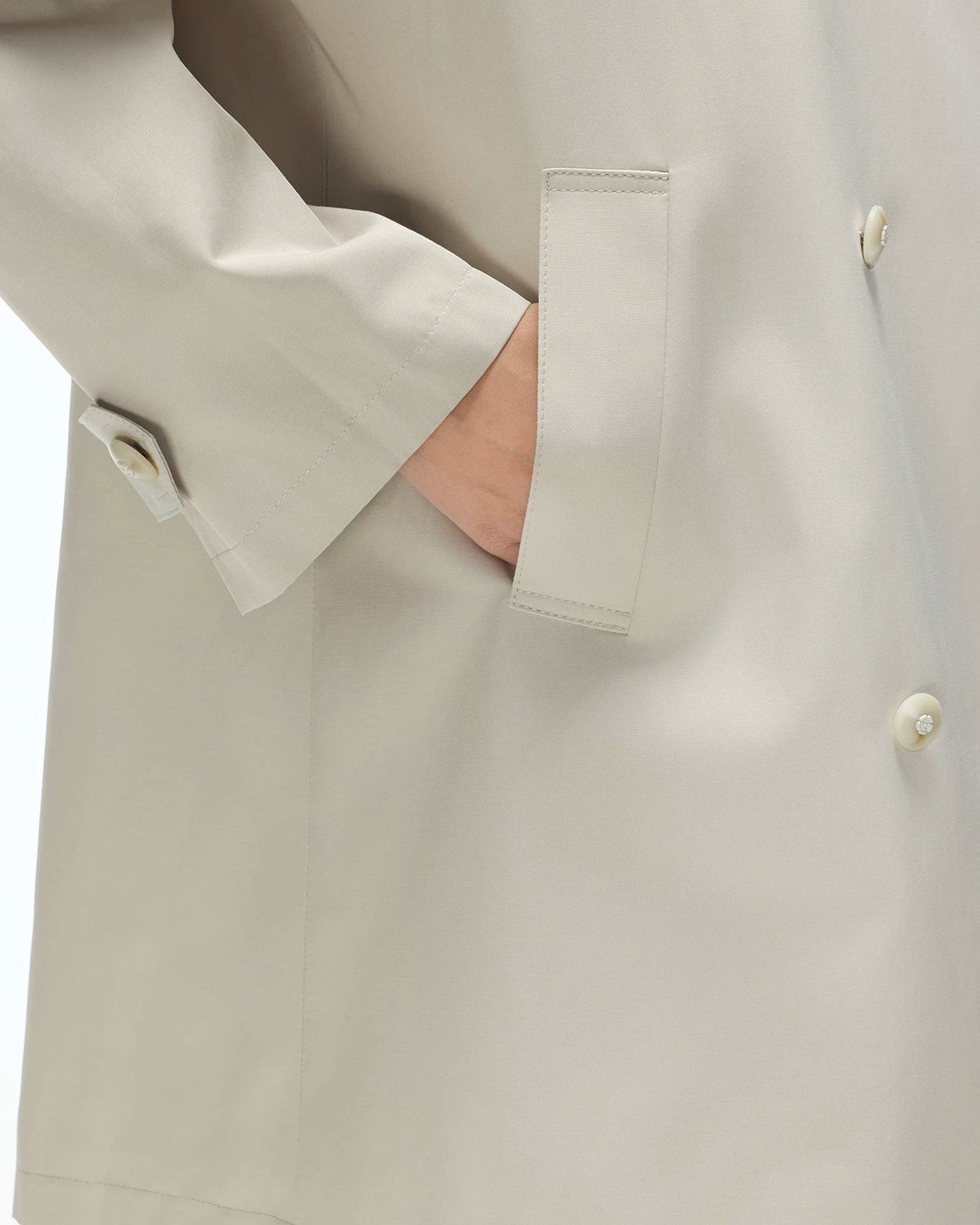 Classic Double-Breasted Midi Trench Coat