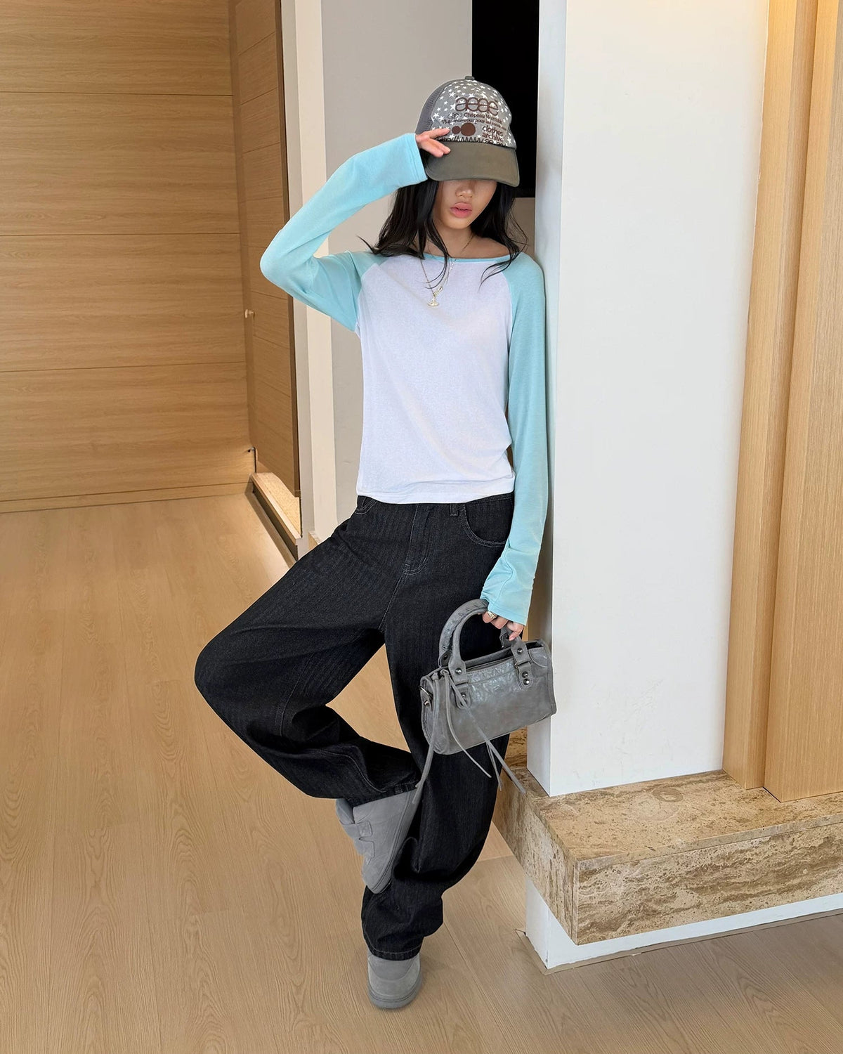 Cloudline Contrast Wool Raglan Top