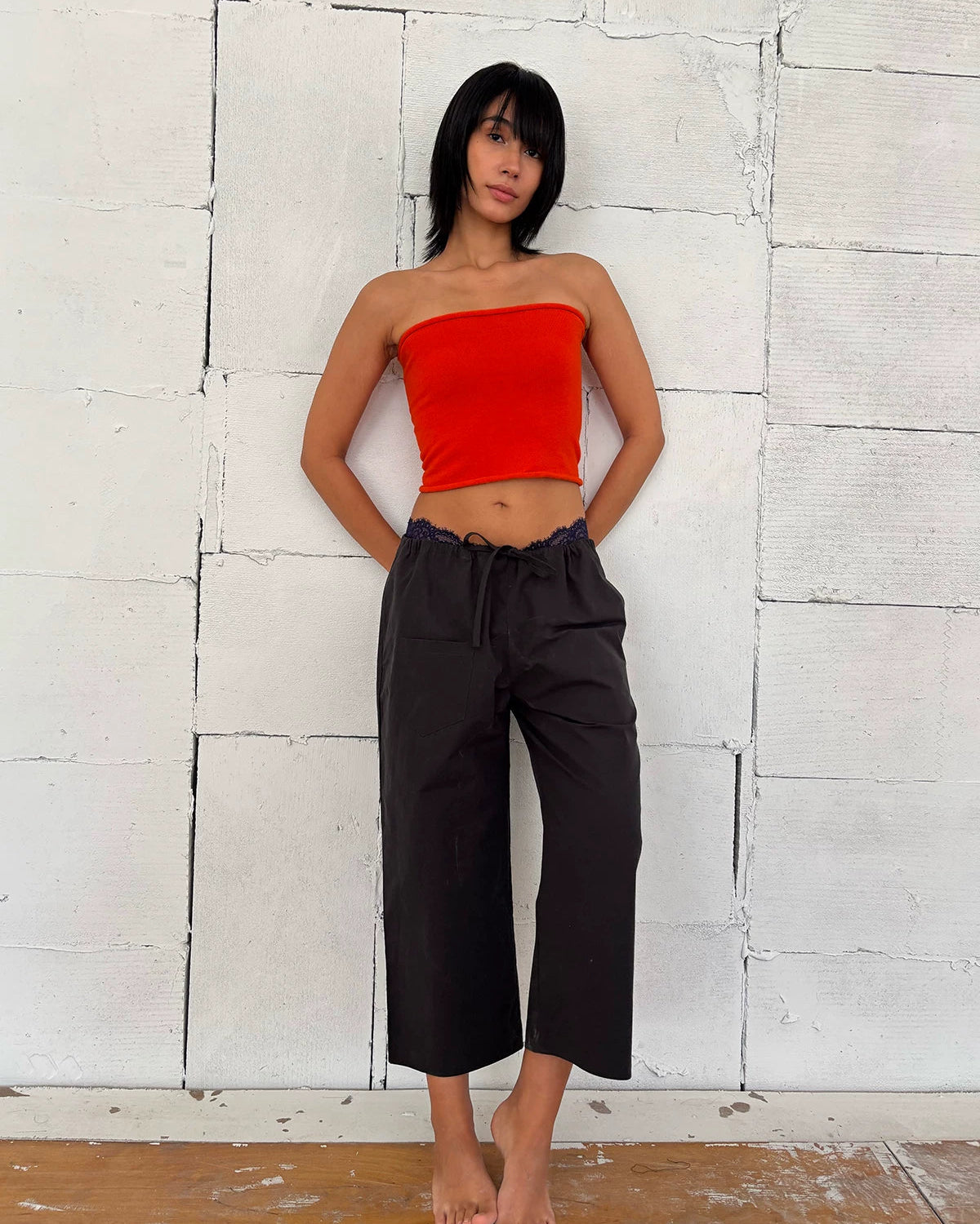 Elle | Coastal Cotton Drawstring Cropped Pants