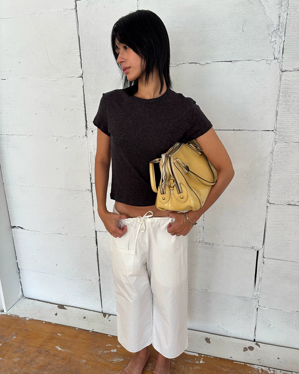 Elle | Coastal Cotton Drawstring Cropped Pants
