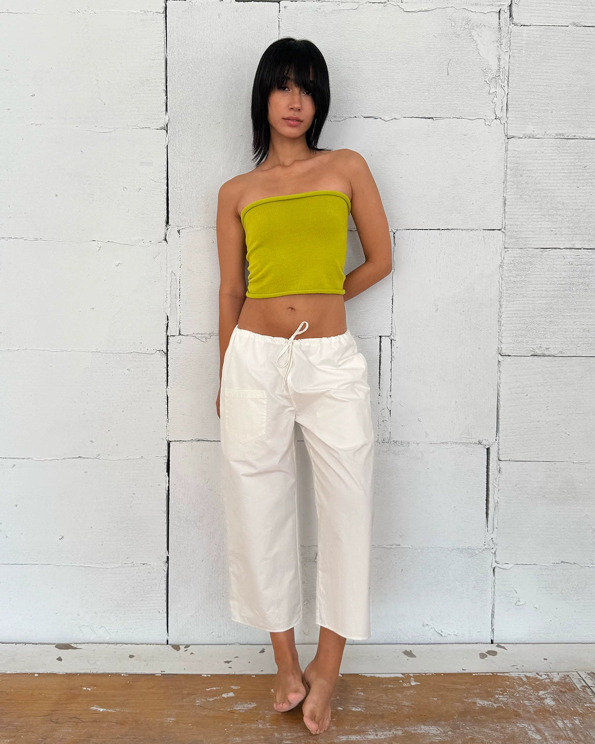 Elle | Coastal Cotton Drawstring Cropped Pants