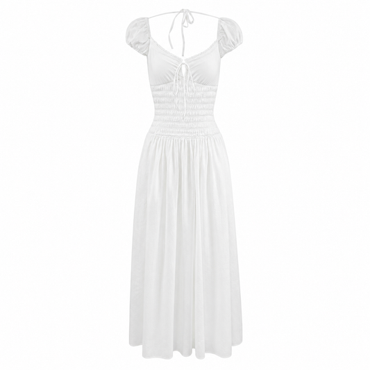 Elle | Colette Open Back Cotton Midi Dress
