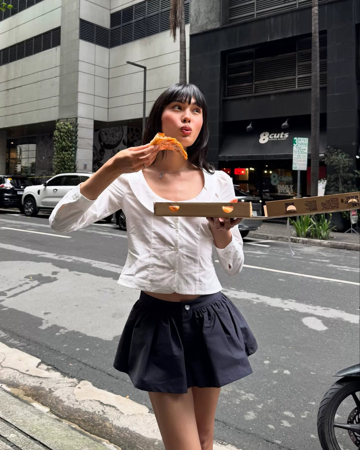 Colette White Corset Collar Shirt