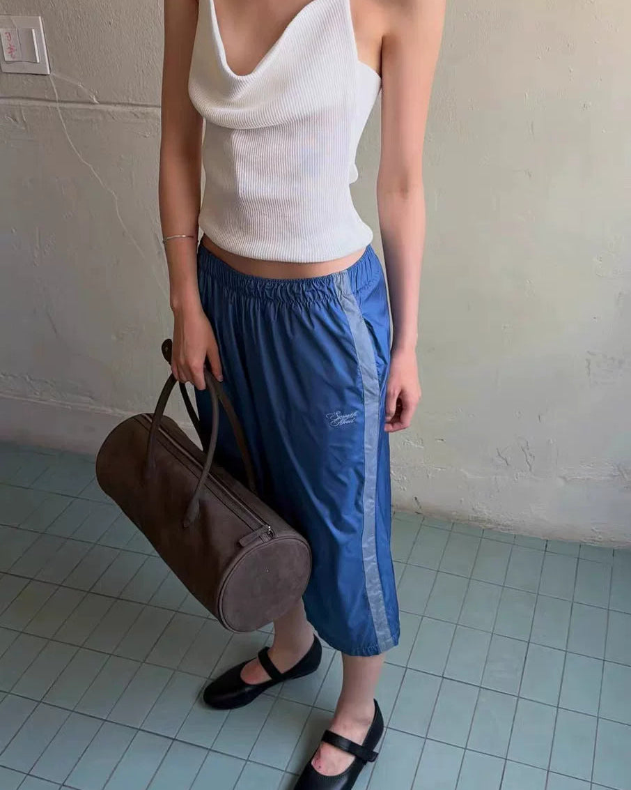 Elle | Contrast Stripe Capri Track Pants