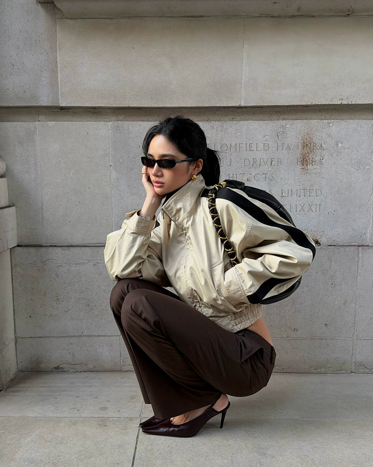 Contrast Stripe Cropped Track Jacket
