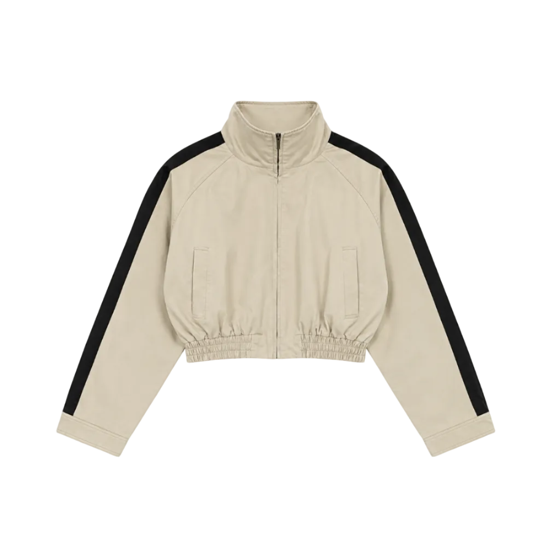 Contrast Stripe Cropped Track Jacket