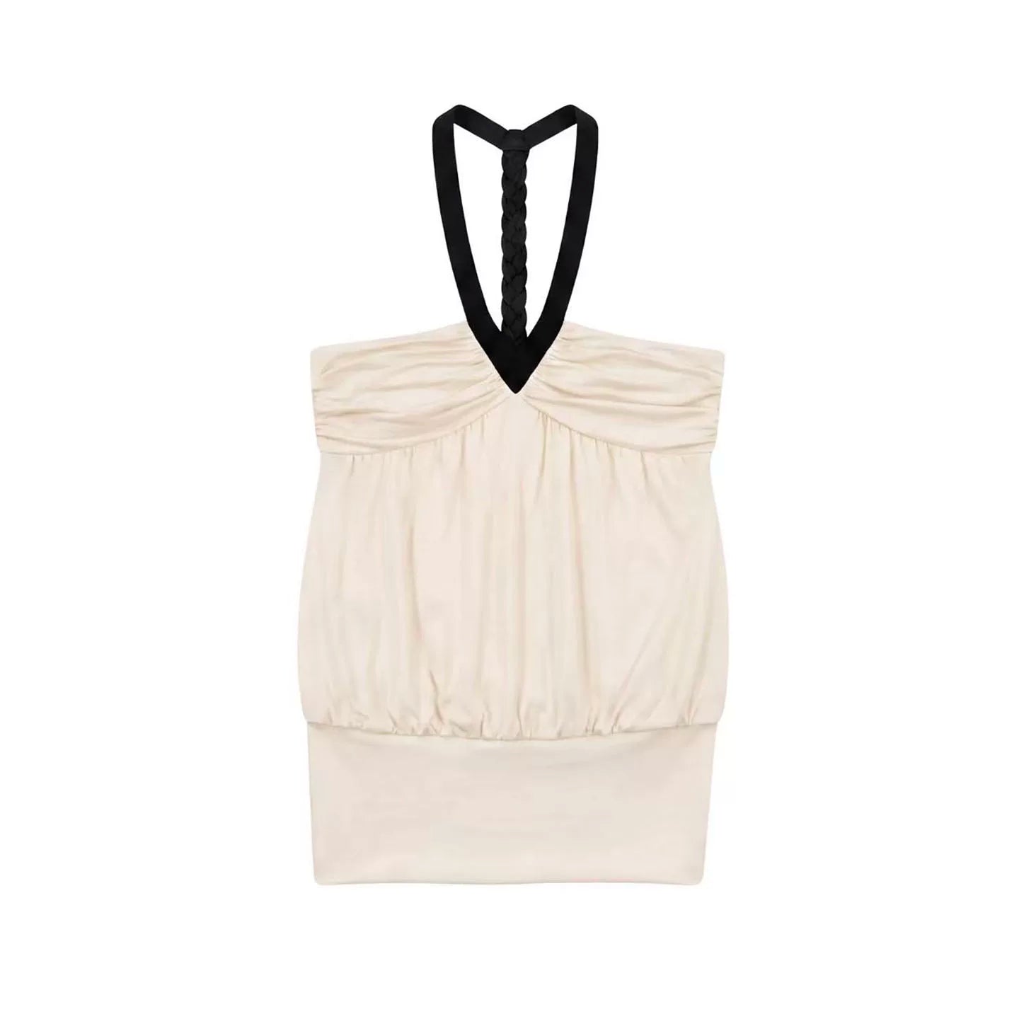 Elle | Contrast Tess Halter Draped Top