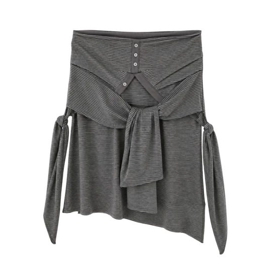 Convertible Tie-Sleeve Midi Skirt / Strapless Top
