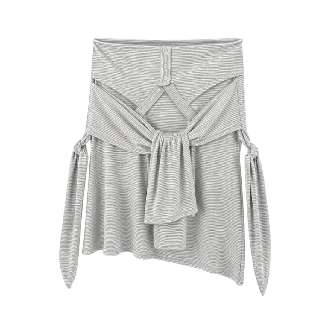 Convertible Tie-Sleeve Midi Skirt / Strapless Top