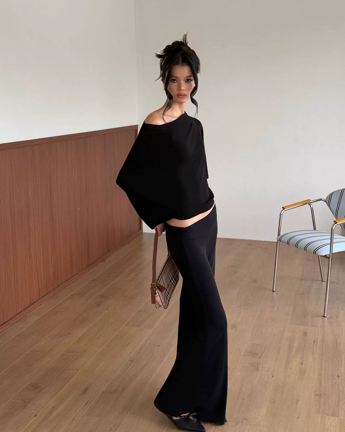 Drape Off-Shoulder Batwing Top