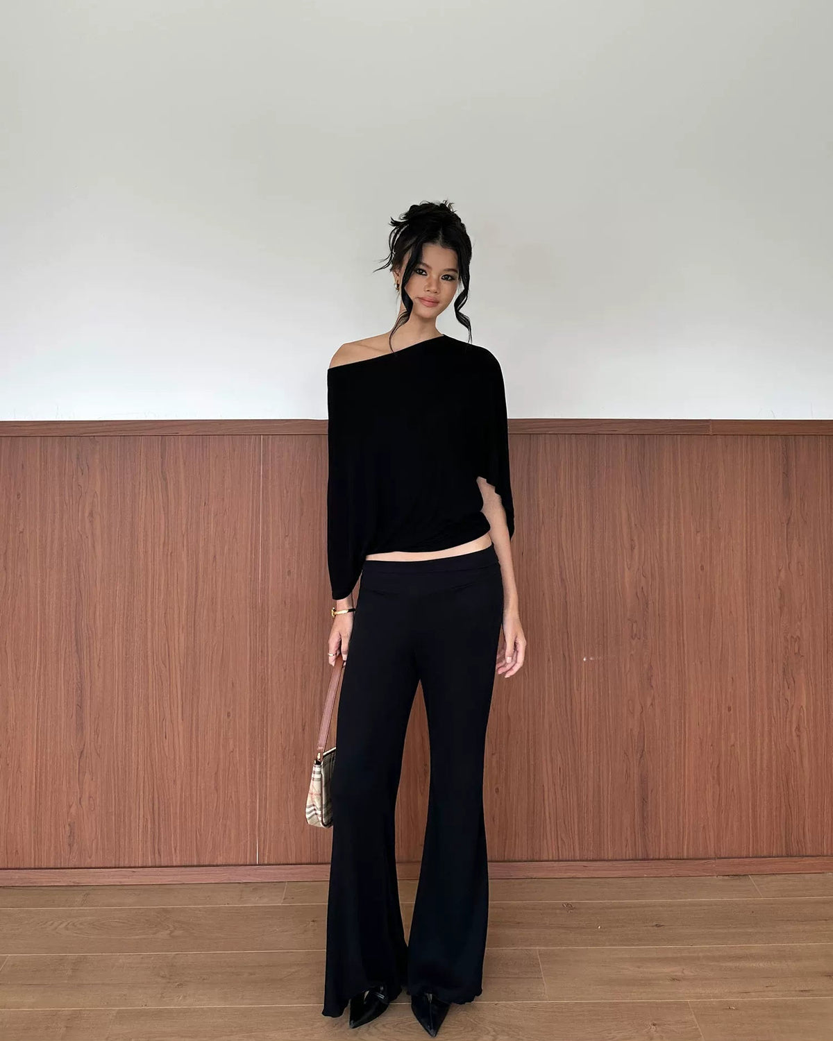 Drape Off-Shoulder Batwing Top
