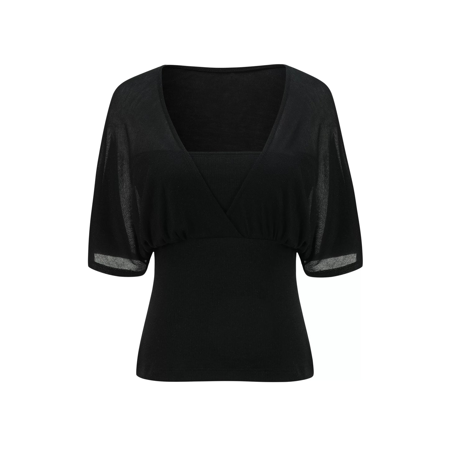 Elle | Draped Tencel V-Neck Top