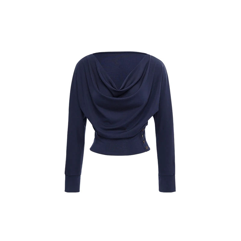 Draped Waist Long Sleeve Top