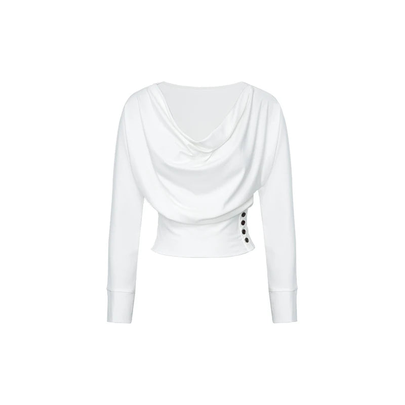 Draped Waist Long Sleeve Top