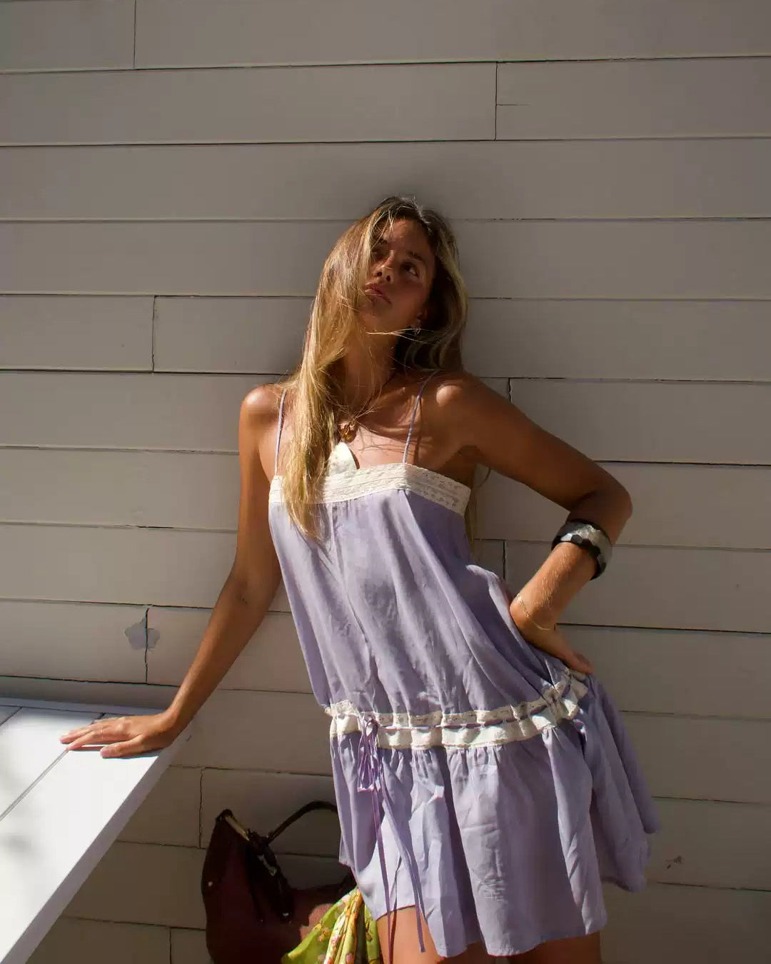 Dreamy Lavender Lace Tencel Mini Dress