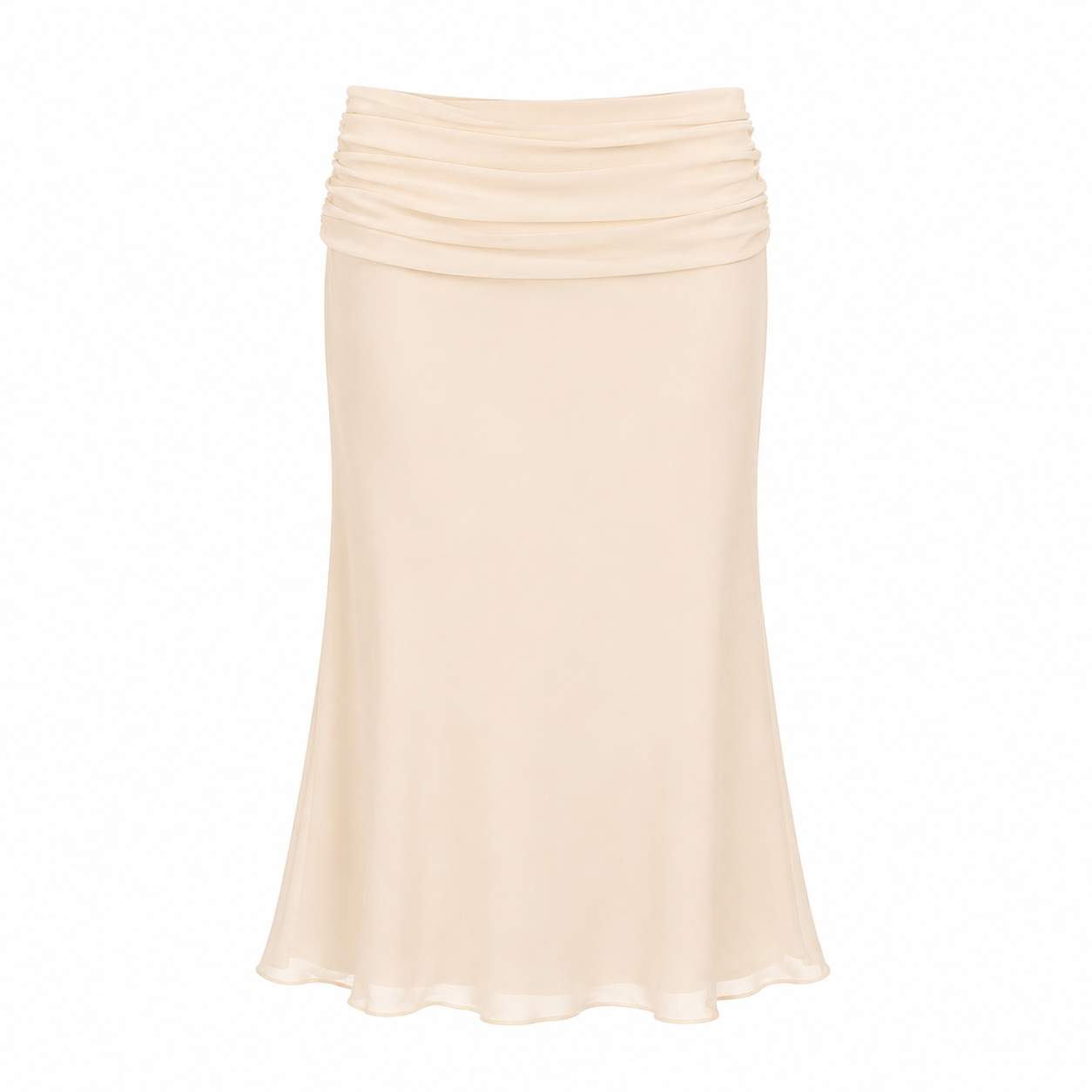 Elle | Eda Low-Rise Chiffon Midi Skirt