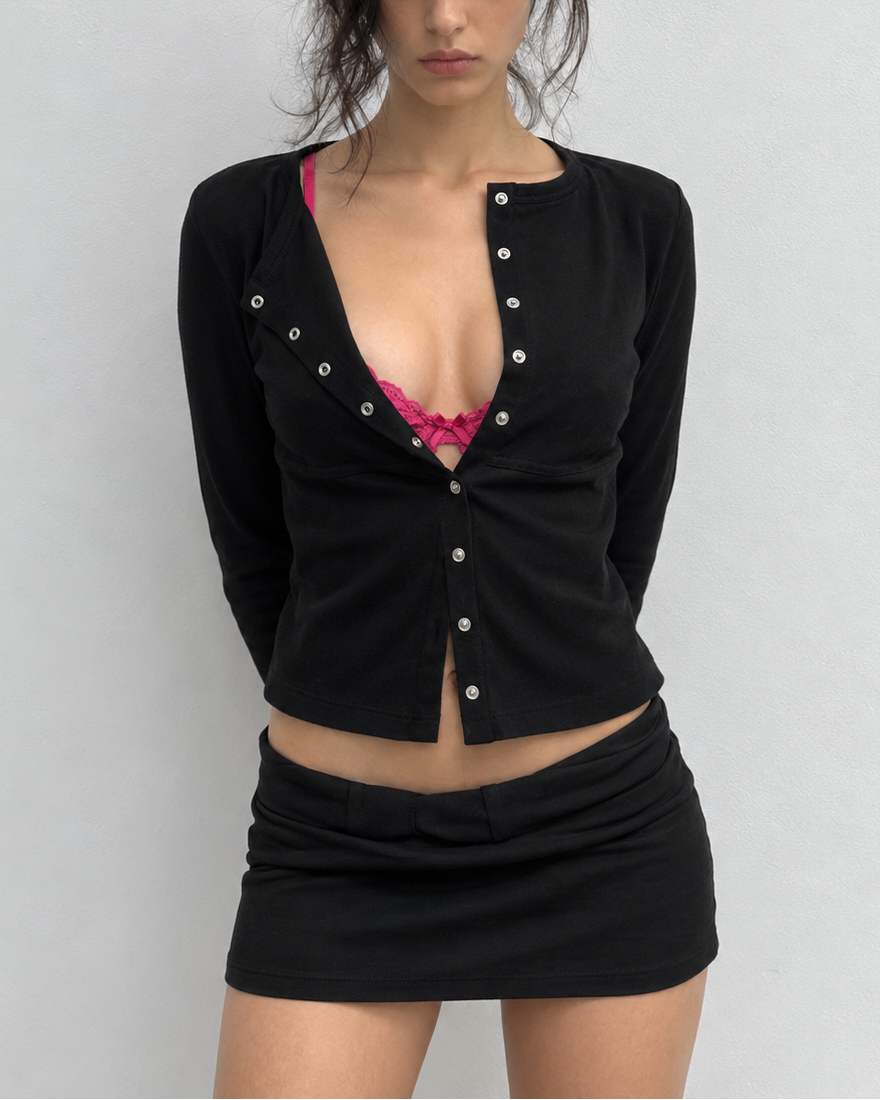 Sculpted Seam Button-Up Top