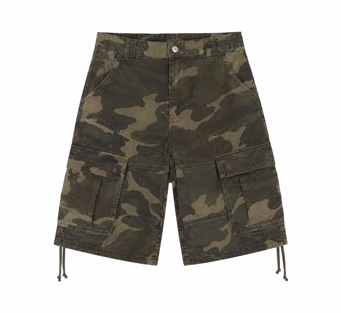 Elle | Camo Cargo Long Shorts