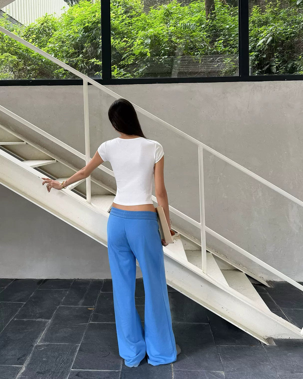 Elle | Cloud Cotton Drawstring Wide Leg Sweatpants
