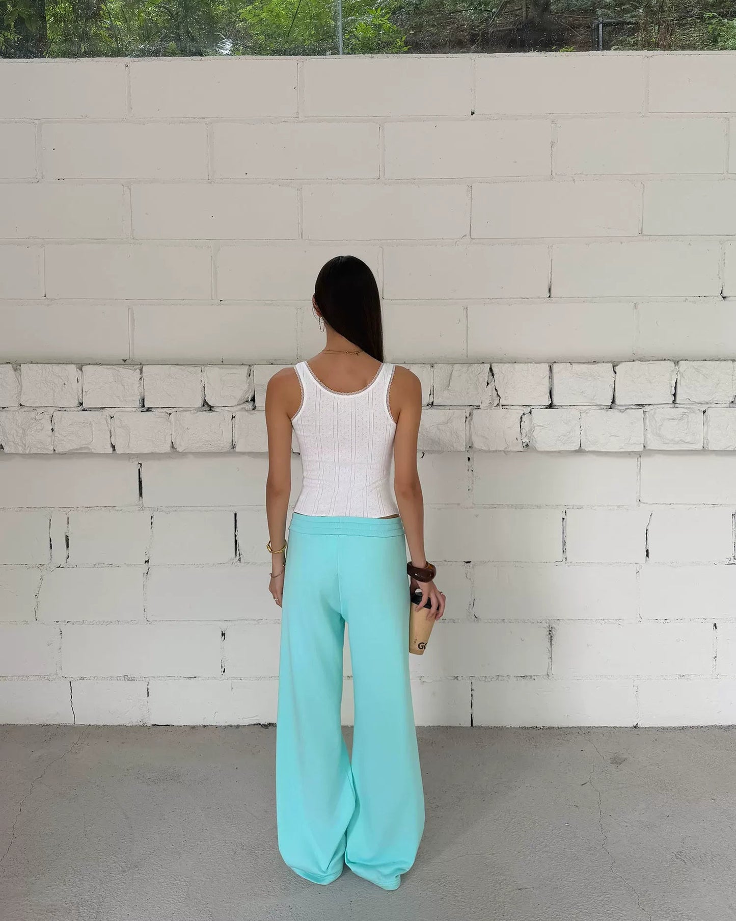 Elle | Cloud Cotton Drawstring Wide Leg Sweatpants