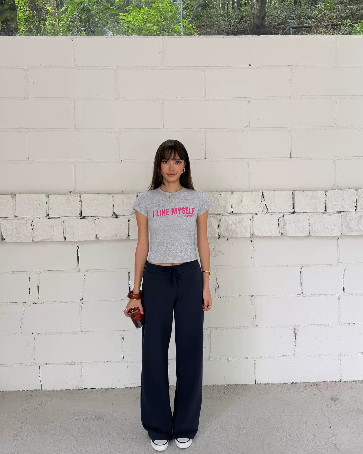 Elle | Cloud Cotton Drawstring Wide Leg Sweatpants