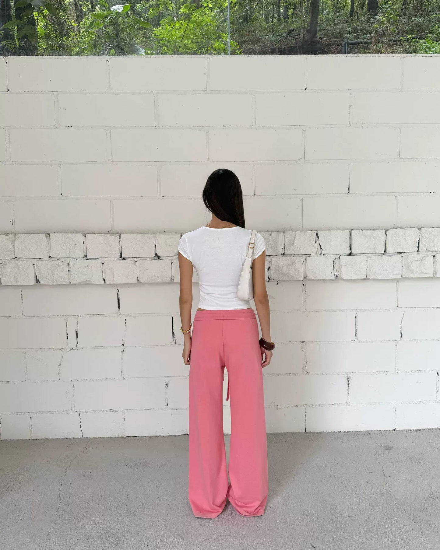 Elle | Cloud Cotton Drawstring Wide Leg Sweatpants