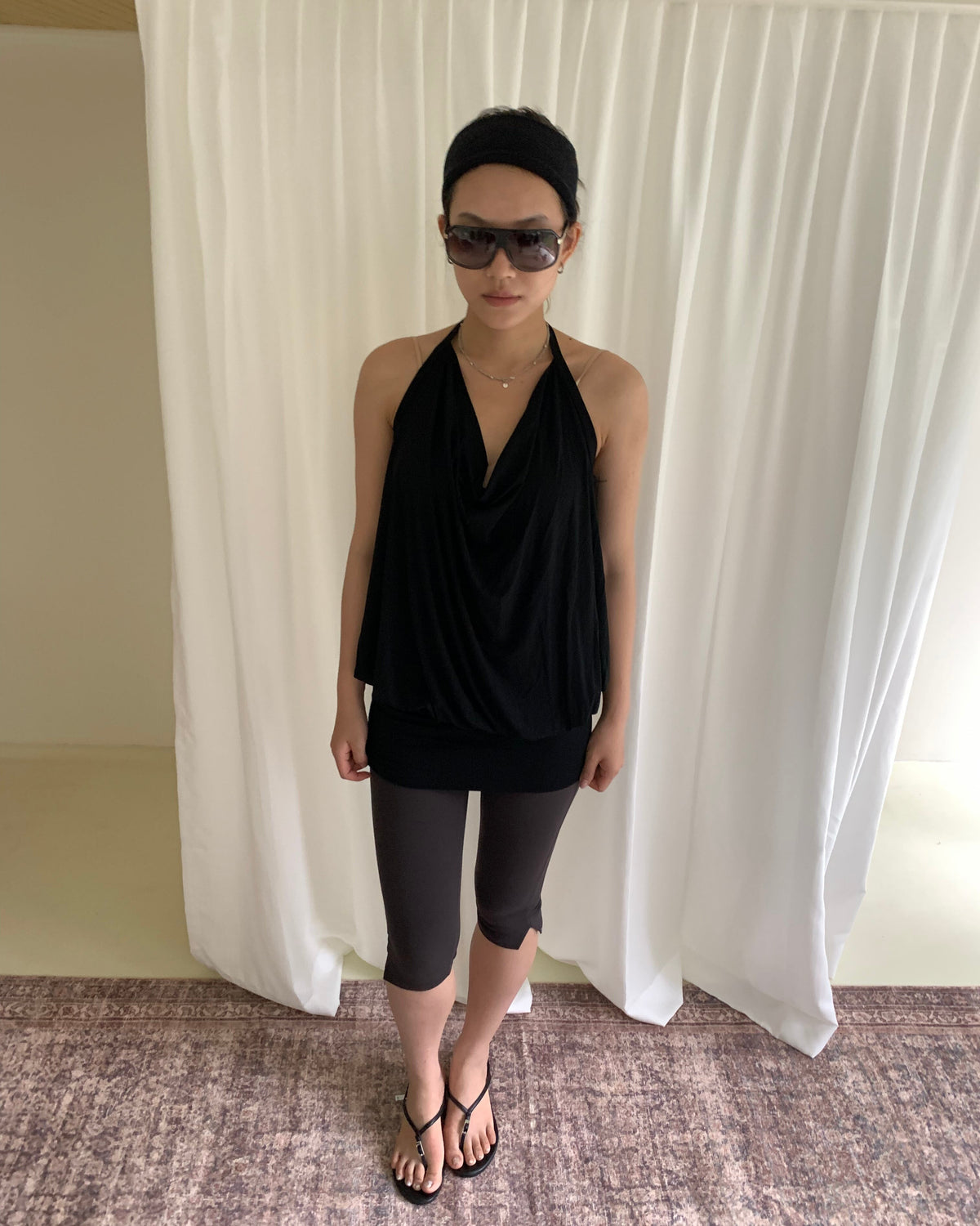 Convertible Halter Drape Mini Dress