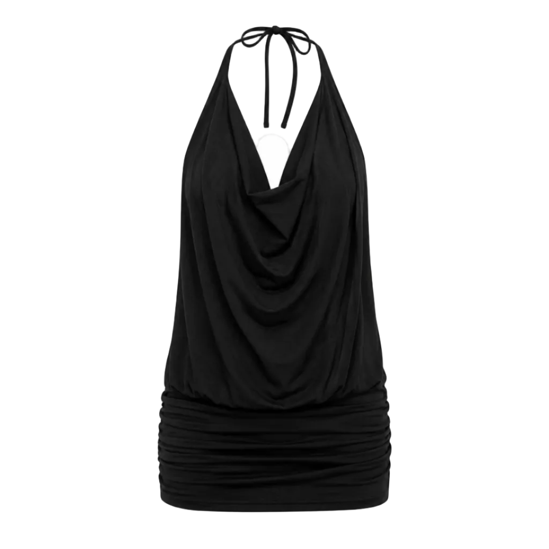 Convertible Halter Drape Mini Dress