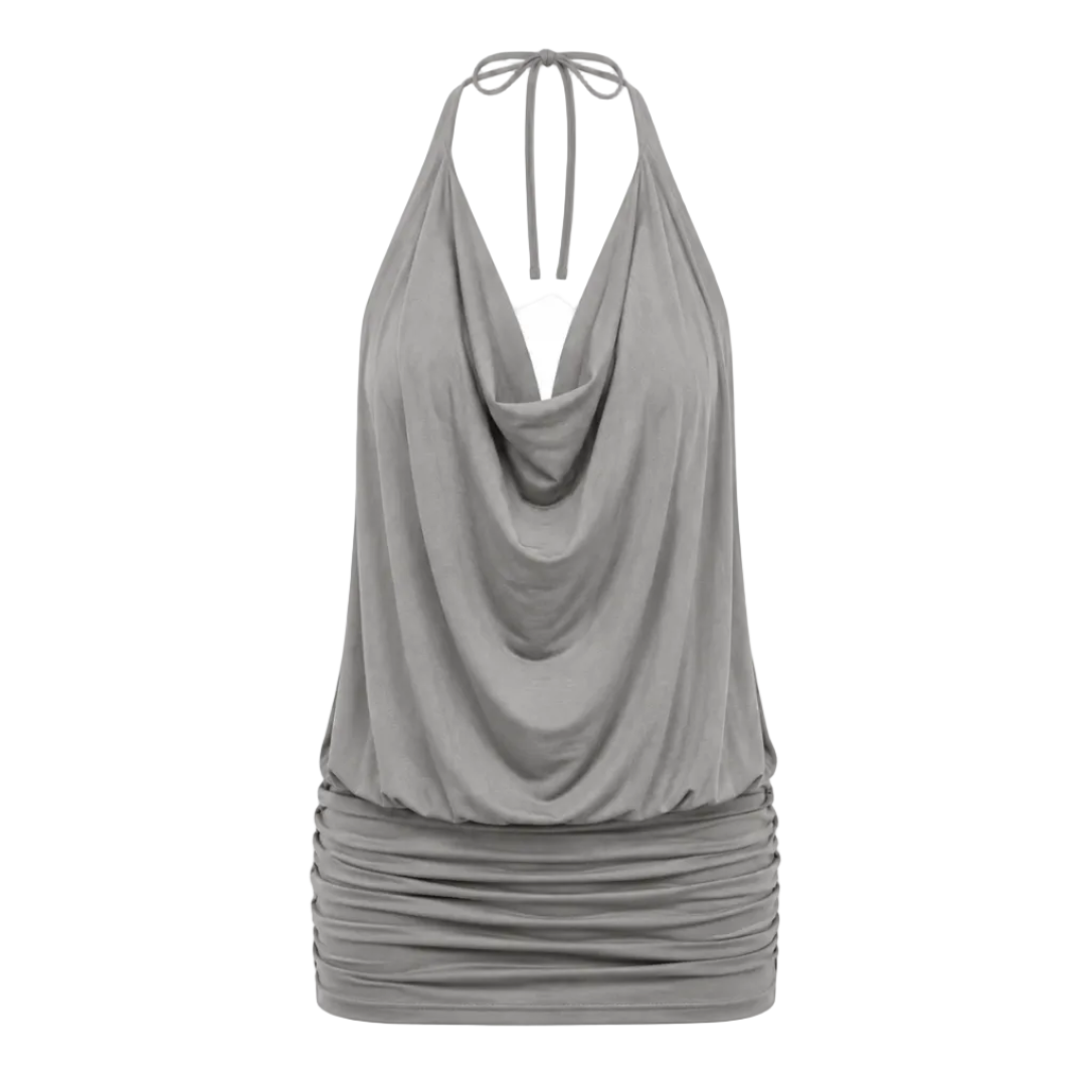 Convertible Halter Drape Mini Dress