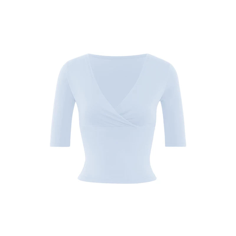 Elle | Cross Wrap V-Neck Cropped Top