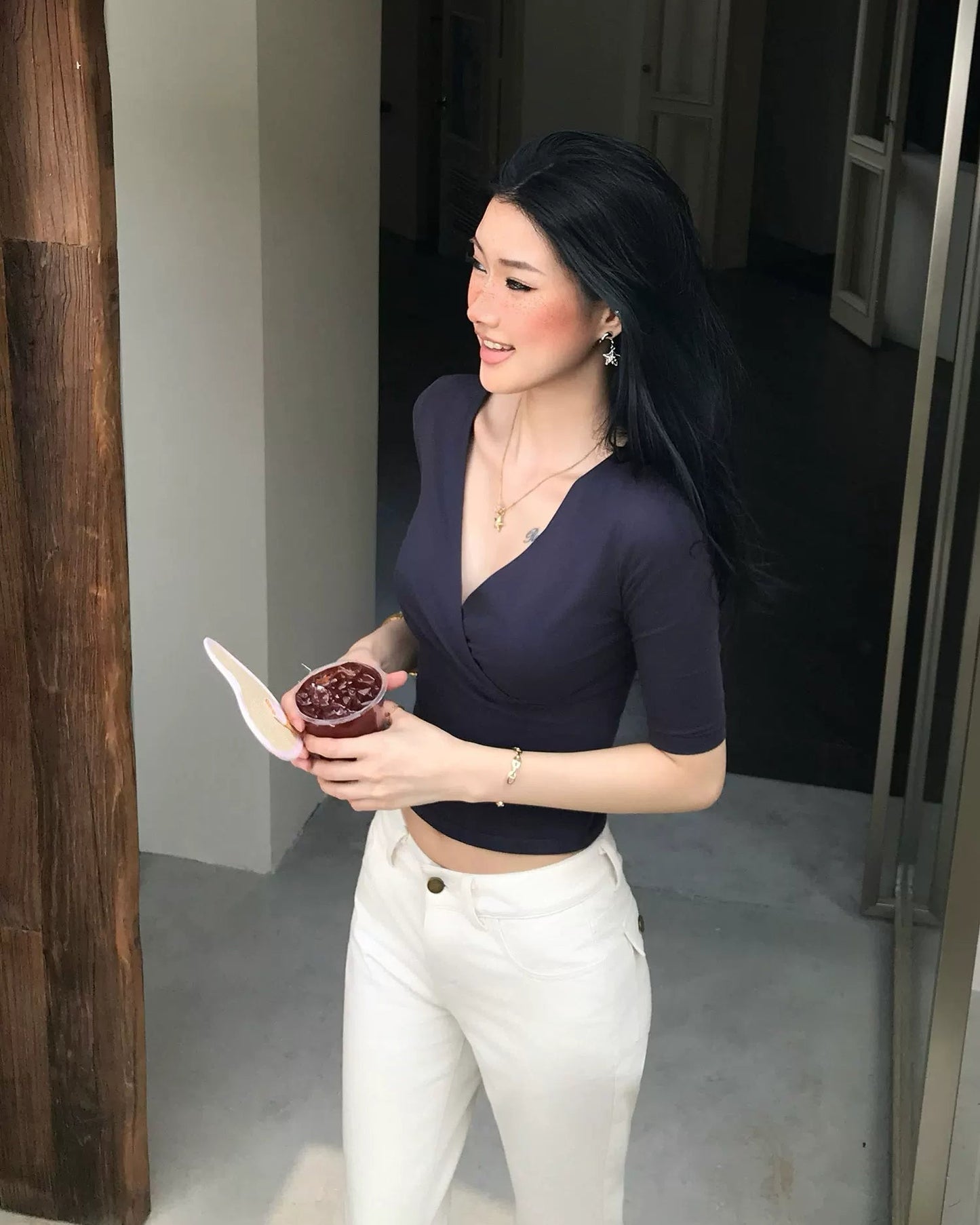 Elle | Cross Wrap V-Neck Cropped Top