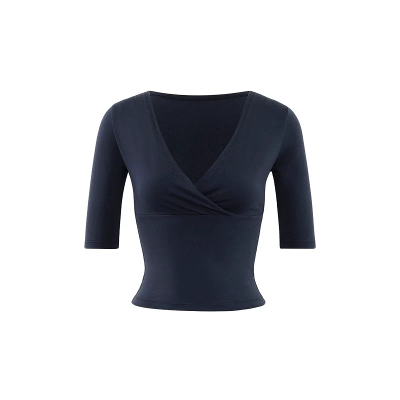 Elle | Cross Wrap V-Neck Cropped Top