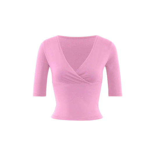 Cross Wrap V-Neck Cropped Top