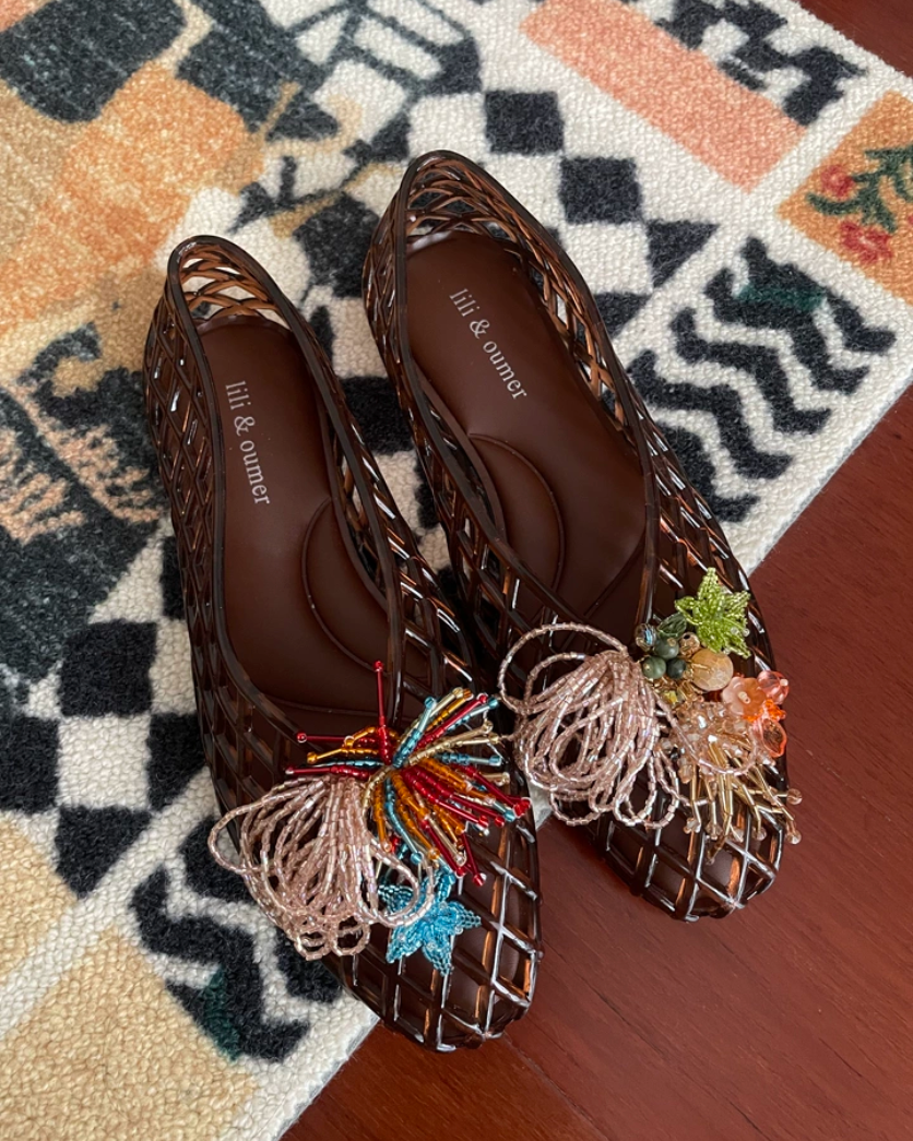 Elle | Crystal Jelly Ballet Flats