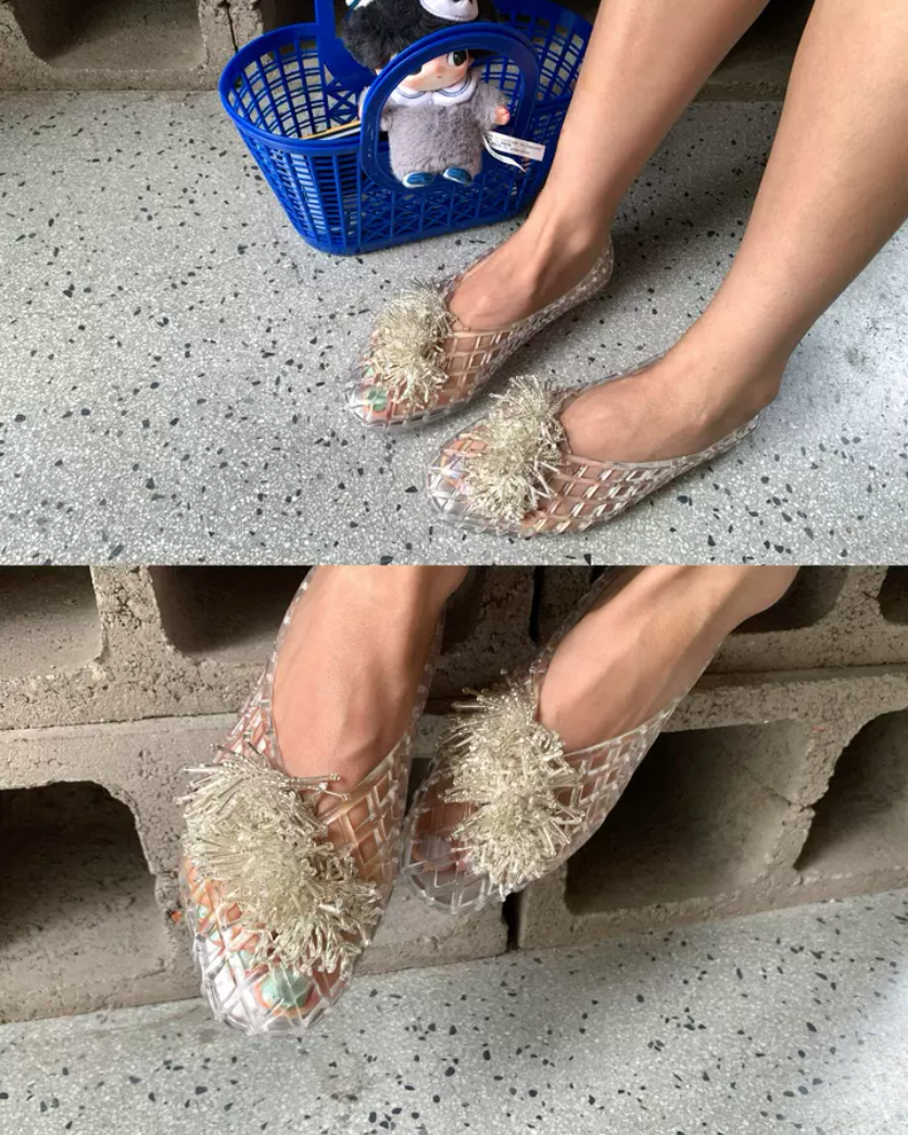 Elle | Crystal Jelly Ballet Flats