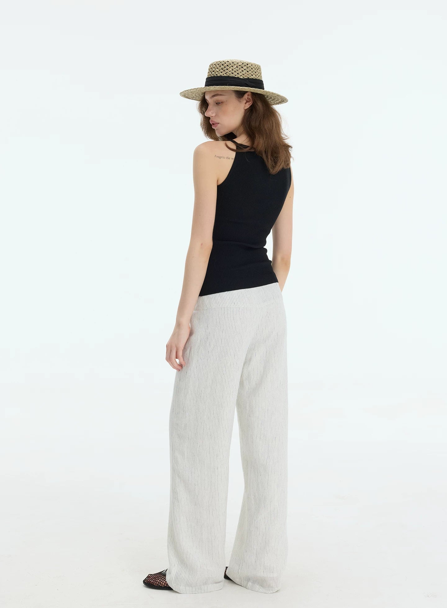 Elle | Ribbed Boat Neck Tank Top