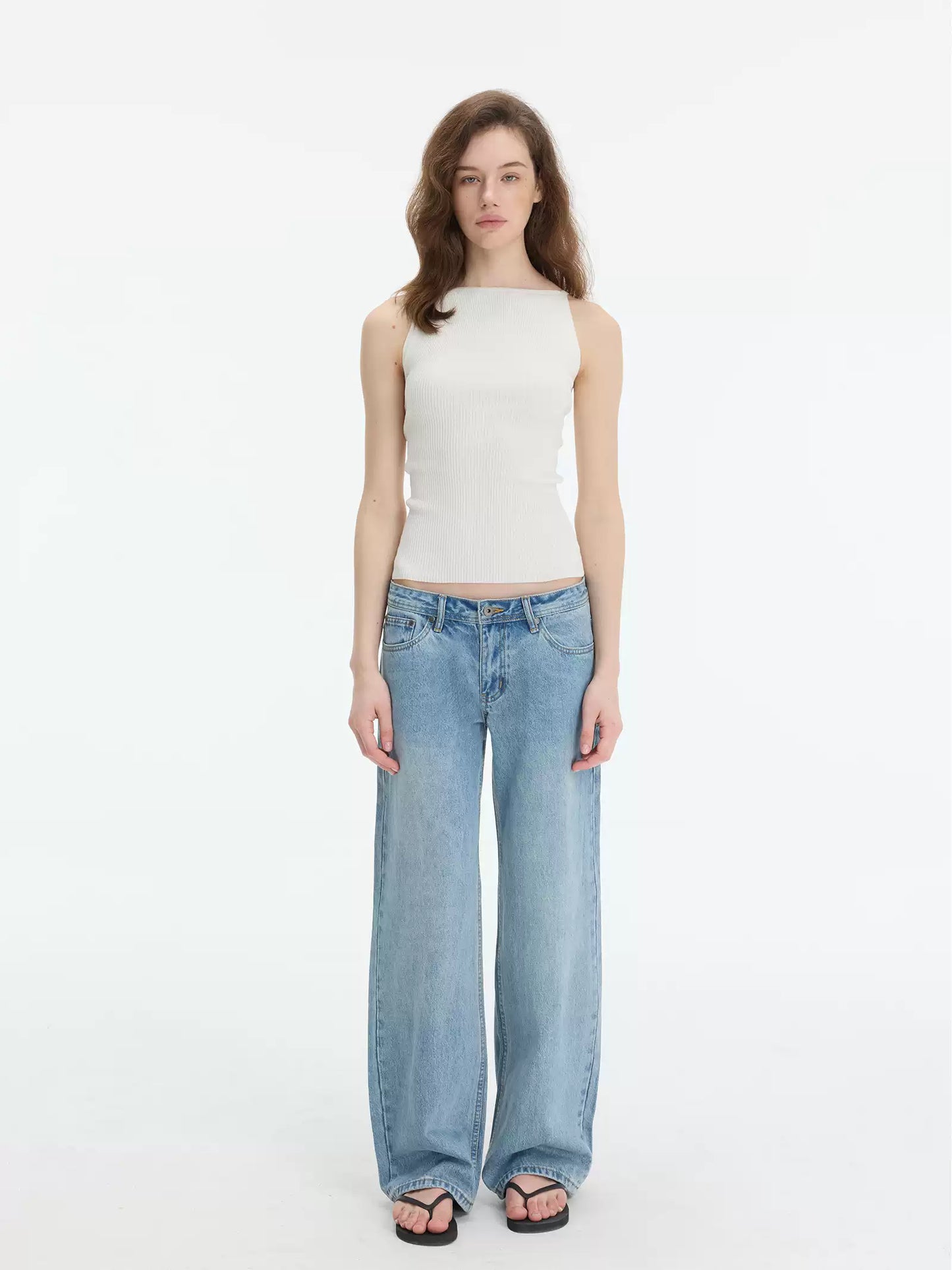 Elle | Ribbed Boat Neck Tank Top