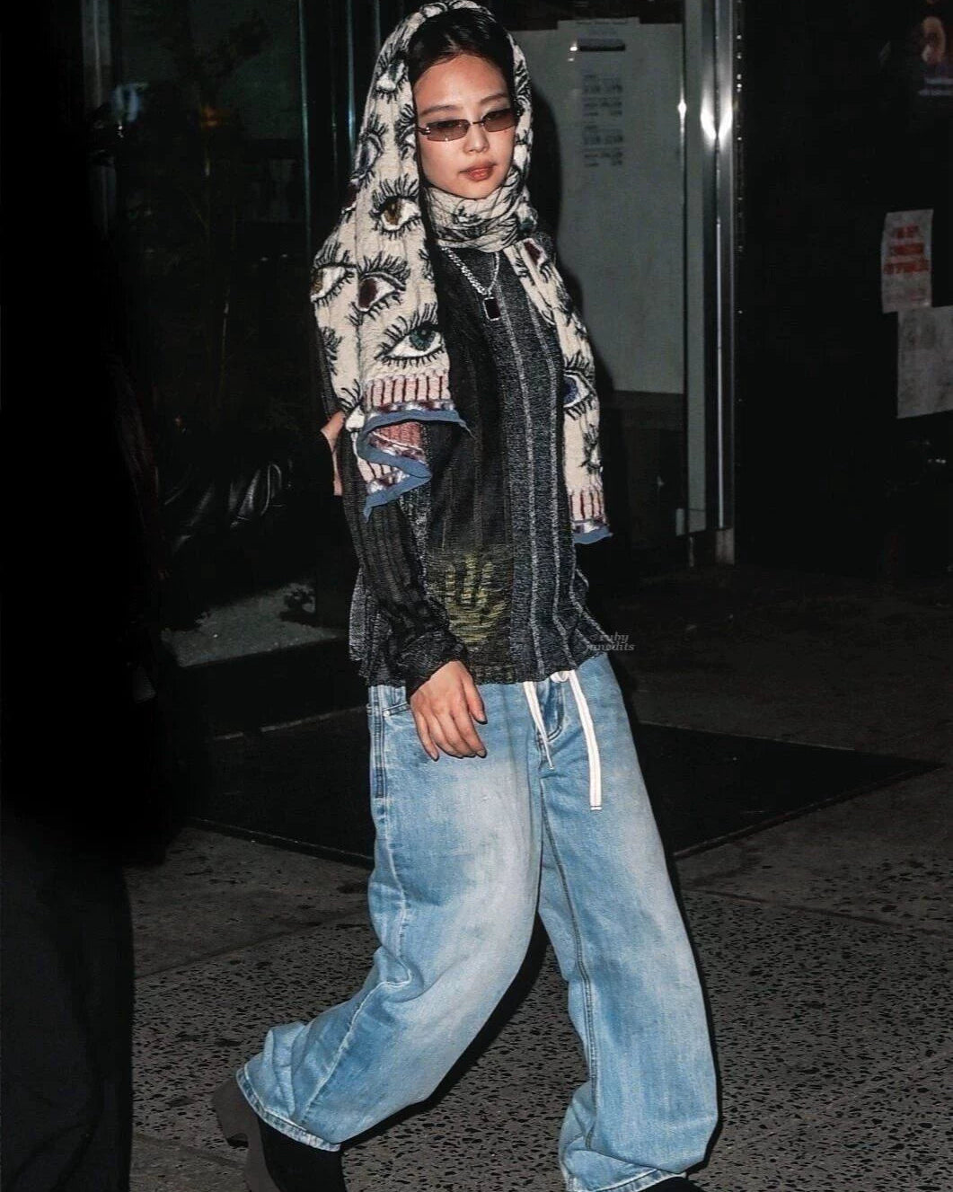 Elle | Drawstring Low Rise Baggy Jeans