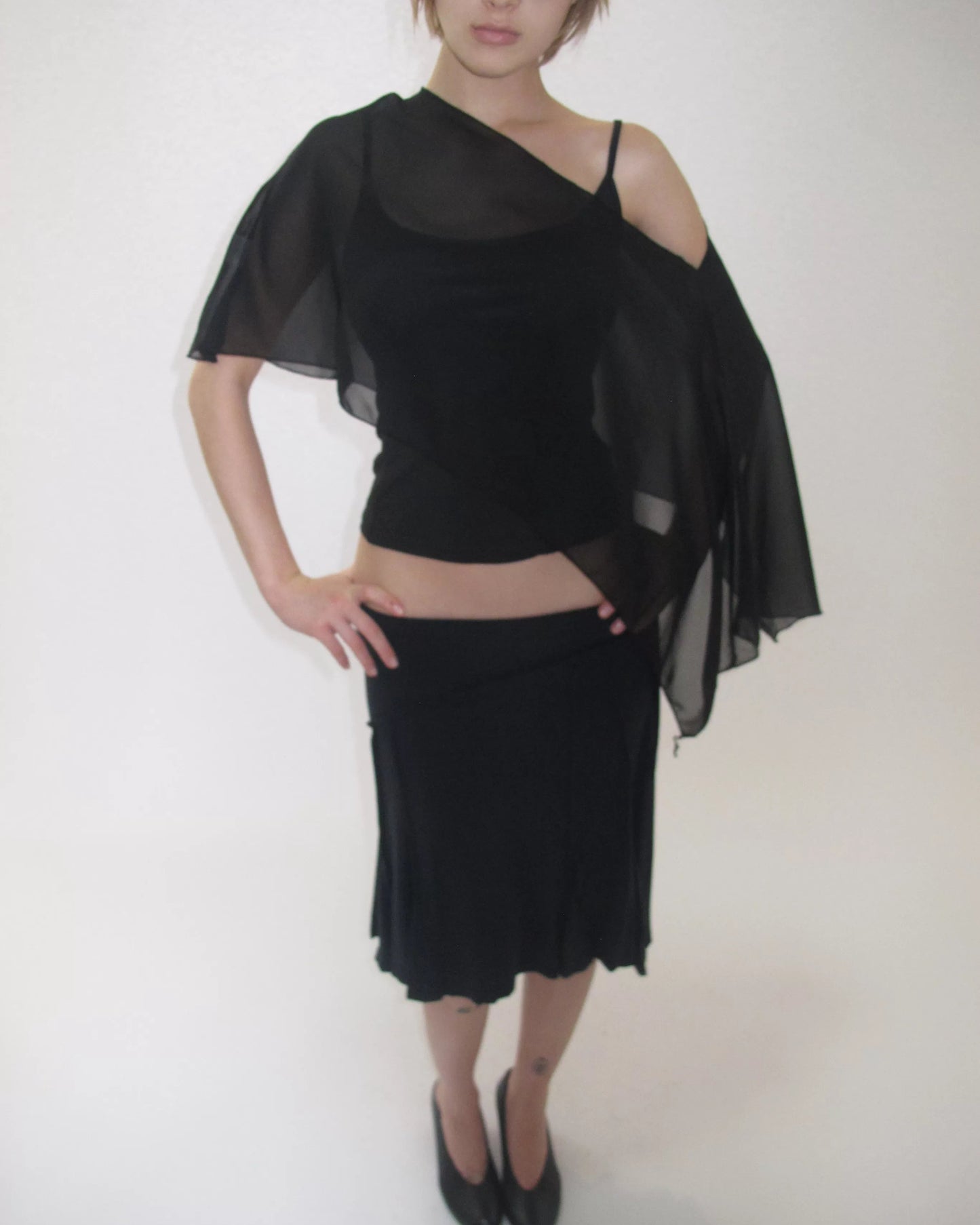 Elle | Golden Era Sheer Cape Cami Set