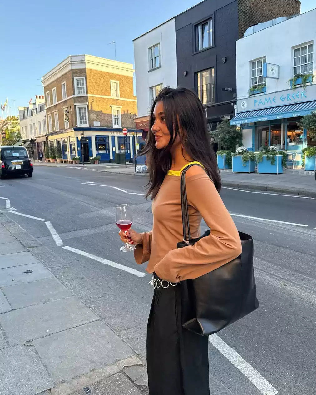 Elle | Layered Off Shoulder Asymmetric Long Sleeve Top