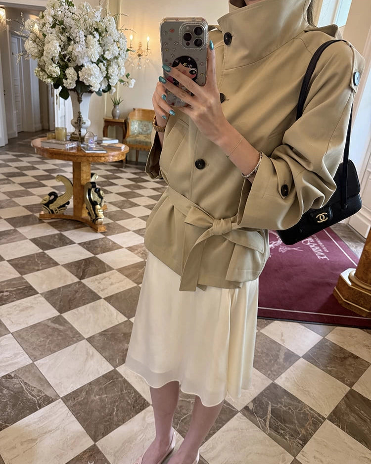 Elle | Leeds Cropped Trench Jacket