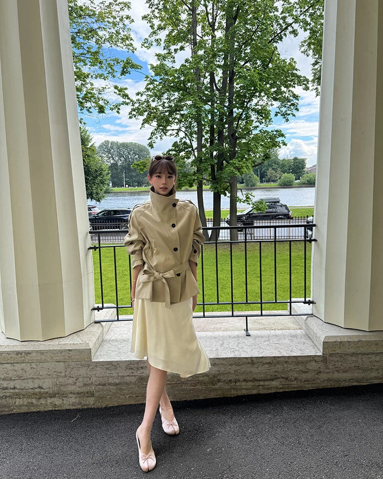 Elle | Leeds Cropped Trench Jacket