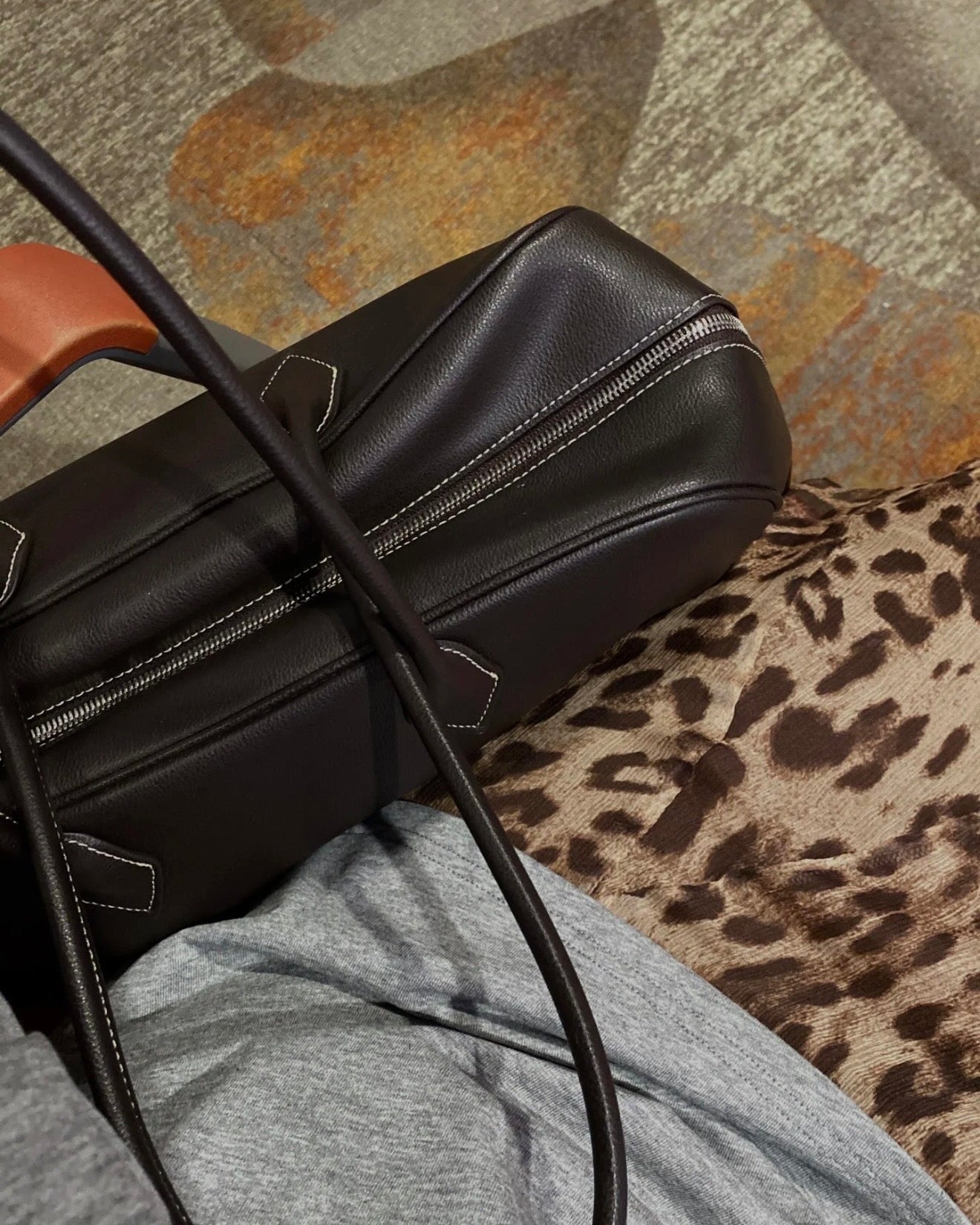 Elle | Luna Slouchy Leather Boston Bag