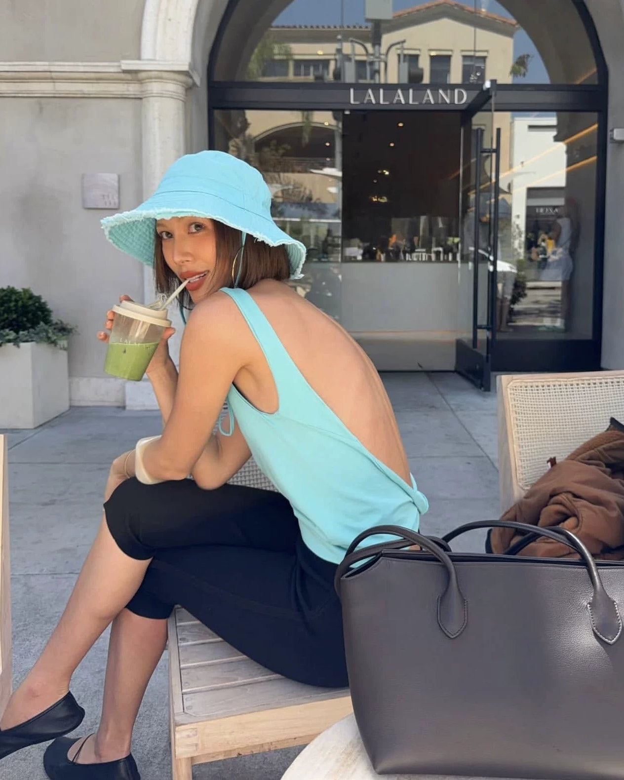 Elle | Open Back Knot Knit Tank Top
