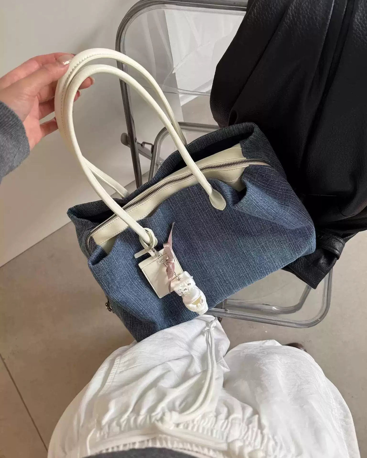 Parachute Nylon Multi-Compartment Tote Bag